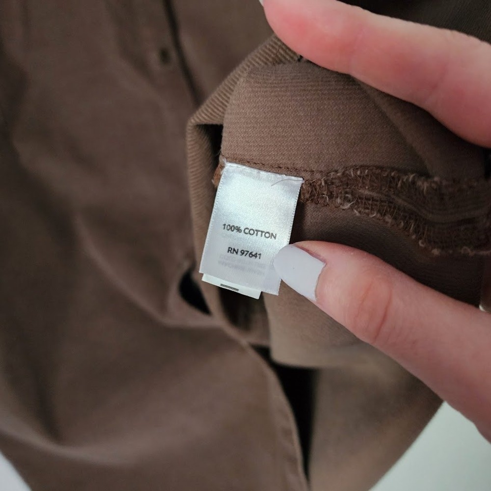 J. JILL VINTAGE Brown Corduroy Tunic Button Down Shirt Jacket Medium M Fine Wale - Picture 4 of 5
